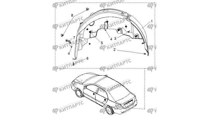 Локер задний левый BYD F3 (F3R)