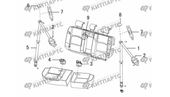 Ремень безопасности задний Great Wall DW Hower H3